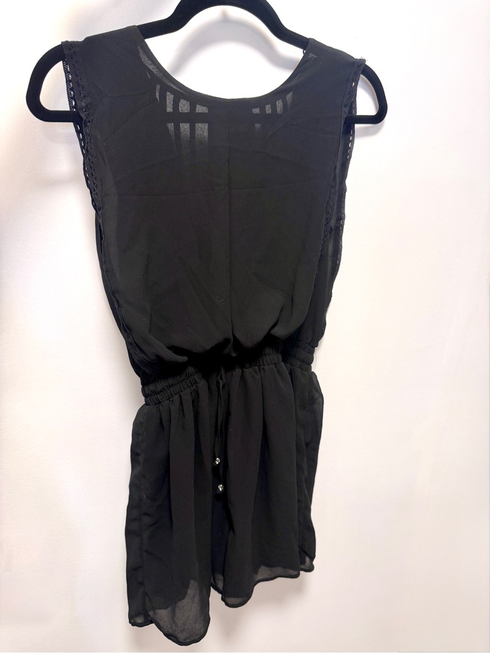 New with Tags: Black Chiffon Sleeveless Romper